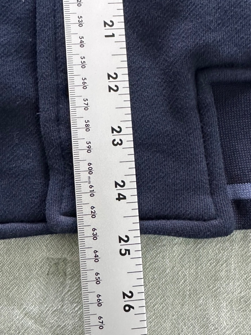 Lands End Mens Small Serious Sweats Bomber Navy Blue Front Button Down Snaps - Picture 8 of 10